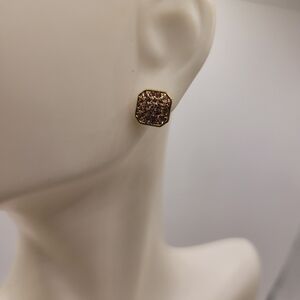 CZ pink stud earrings